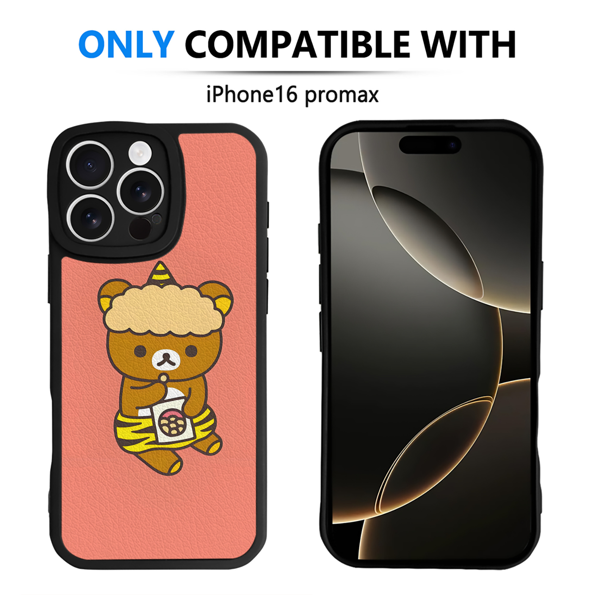 （画像用） リラックマ リラックマ キイロイトリ Rilakkuma Korilakkuma Kiiroitori 【iPhone 16シリーズ対応】シリコンスマホケース（レザー調） 材質：シリコン